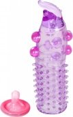 Насадка гелевая с шариками фиолетовая 13 см, внутренний диаметр в нерастянутом состоянии 1 см - (none)