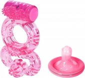 Эрекционное кольцо на член и мошонку с вибрацией Orgasmus, высота 7 см, внешний диаметр 4 см, внутренний диаметр кольца растягивается по размеру - (none)