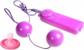 Вагинальные шарики с вибрацией, фиолетовые, диаметр 3 см - (none)