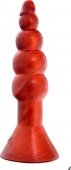 Массажер анальный, гелевый, перламутрово-красный, 45 х170 мм - интим секс шоп 