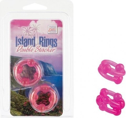 Island rings double stacker pink, Island rings double stacker pink