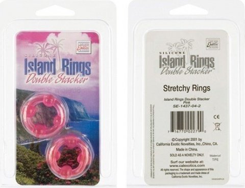 Island rings double stacker pink,  3, Island rings double stacker pink