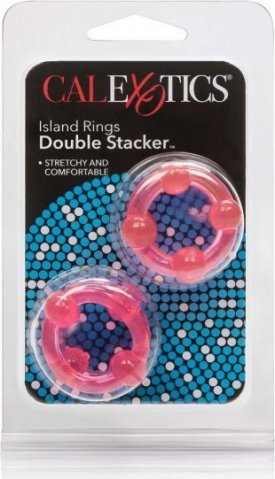 Island rings double stacker pink,  5, Island rings double stacker pink