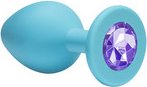 Анальная пробка Emotions Cutie Small Turquoise light purple crystal - (none)