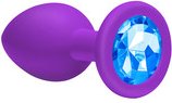 Анальная пробка Emotions Cutie Large Purple light blue crystall - (none)