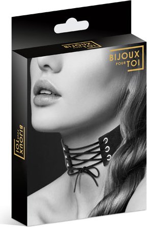    choker lacet noir,    choker lacet noir